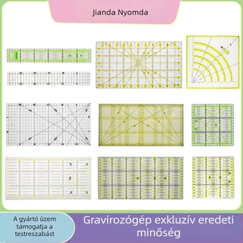 Akril patchwork vonalzó ruhakészítéshez, mérő- és vágóeszköz, 15x30 cm