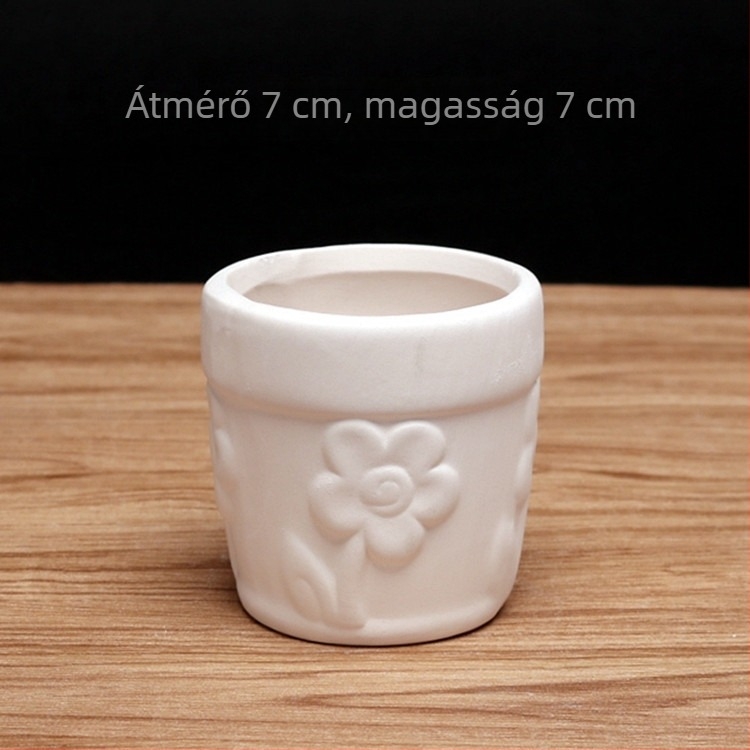 Légáteresztő kerámia szukkulens virágcserép, kézzel festett, DIY