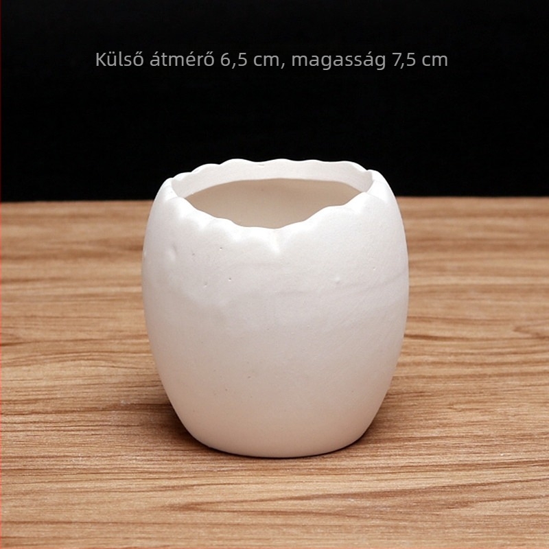 Légáteresztő kerámia szukkulens virágcserép, kézzel festett, DIY