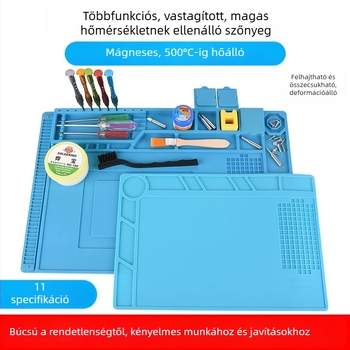 Magas hőmérsékletű szilikon pad elektronikai javításhoz, mágneses, antistatikus, hőszigetelő munkafelülethez