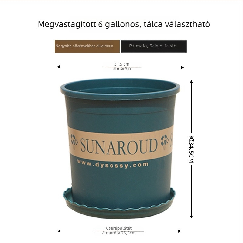 Új műanyag virágcserép gyökérszabályozóval, extra nagy, vastag falú, erkélyre
