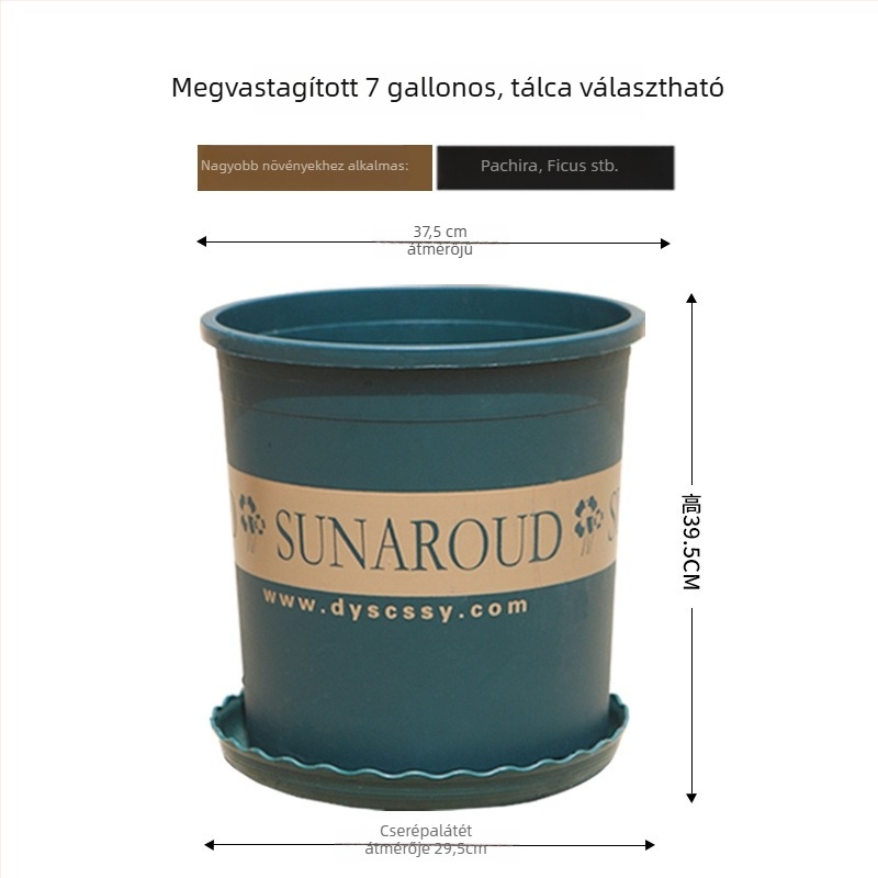 Új műanyag virágcserép gyökérszabályozóval, extra nagy, vastag falú, erkélyre
