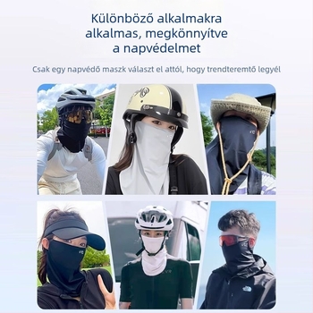 UPF50+ jégselyem nyakvédő és arcfedő maszk UV védelemmel, lélegző, teljes arcfedés, ingázáshoz