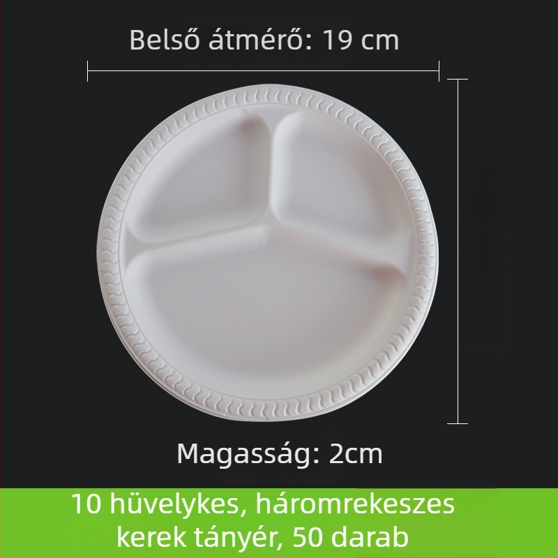 Eldobható felosztott papírtányér étkezésekhez és tortához, 11 hüvelyk