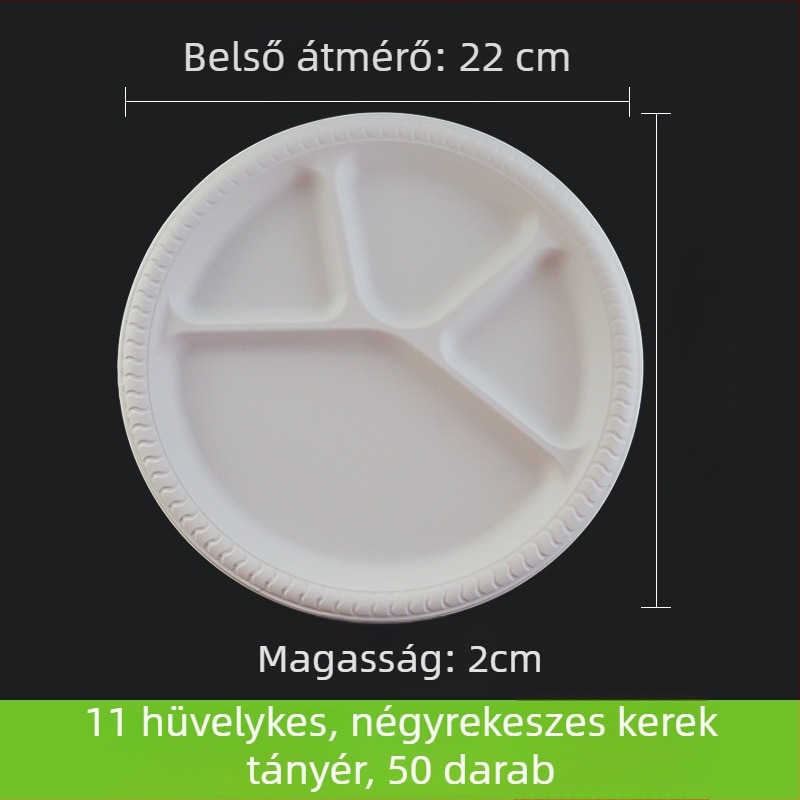 Eldobható felosztott papírtányér étkezésekhez és tortához, 11 hüvelyk