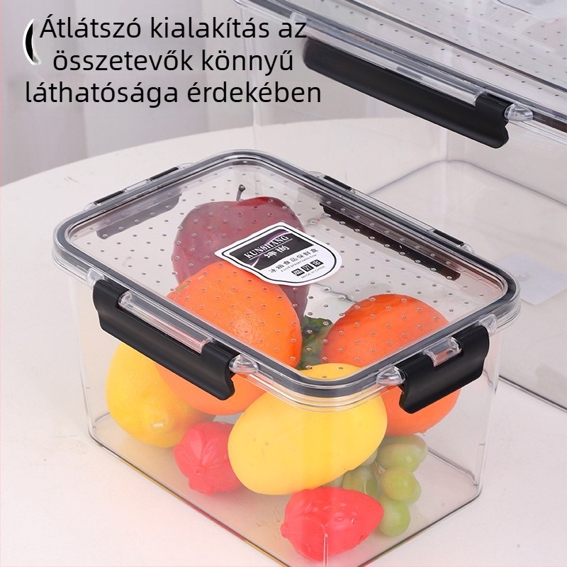Sűrített PET élelmiszertároló átlátszó fedéllel, több méretű készlet a frissesség megőrzéséhez, mikrohullámú sütőben használható