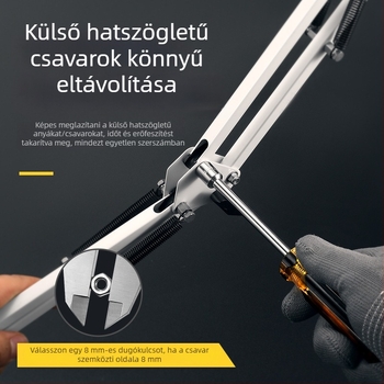 Kovácsolt torzós csavarhúzó készlet hex bitekkel, méretek 5/5,5/6/7/8/10 mm