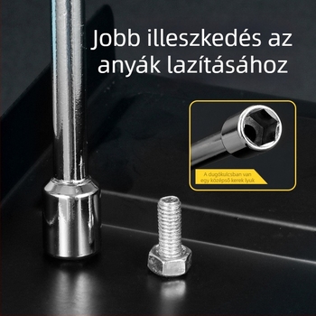 Kovácsolt torzós csavarhúzó készlet hex bitekkel, méretek 5/5,5/6/7/8/10 mm