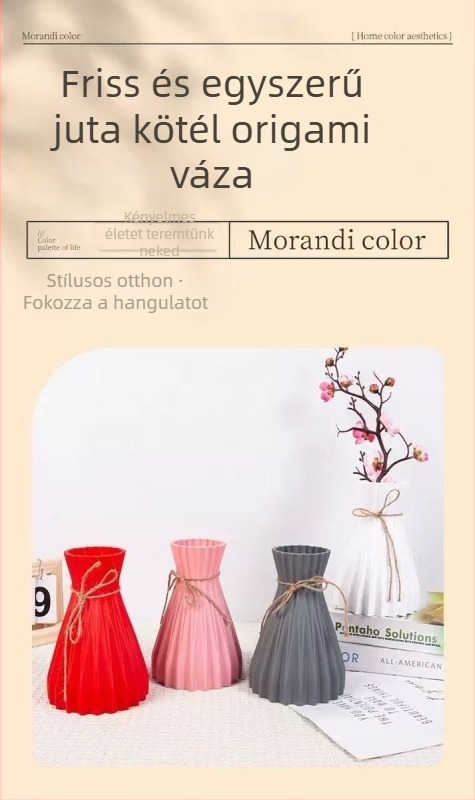 Kreatív ananász alakú váza vízhullám-effekttel, művirágok, kerámiát imitáló asztali váza, műanyag váza