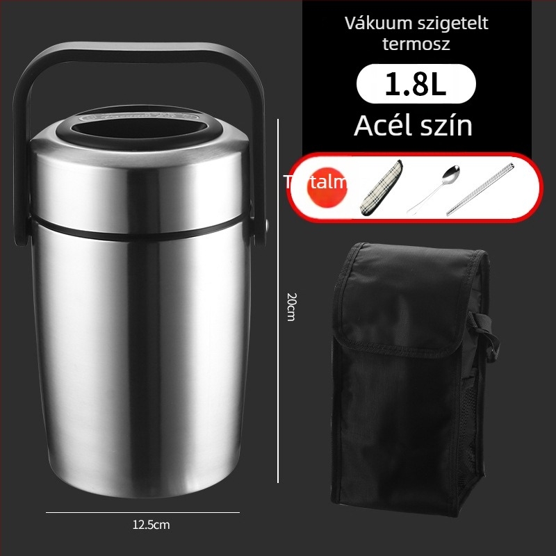 304 rozsdamentes acél izolált ebédes doboz, többszintes, hordozható, 1,3–2,6 L, felnőtteknek és diákoknak