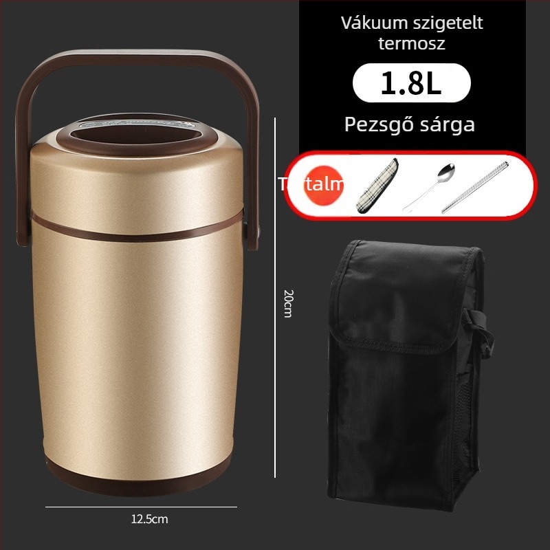 304 rozsdamentes acél izolált ebédes doboz, többszintes, hordozható, 1,3–2,6 L, felnőtteknek és diákoknak