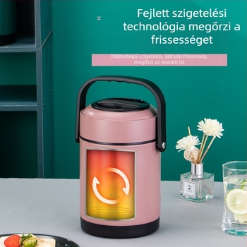 Rozsdamentes acélból készült vákuum-szigetelt ebédes doboz, nagy kapacitás, hordozható, többszintes, munka, otthon és diákok számára