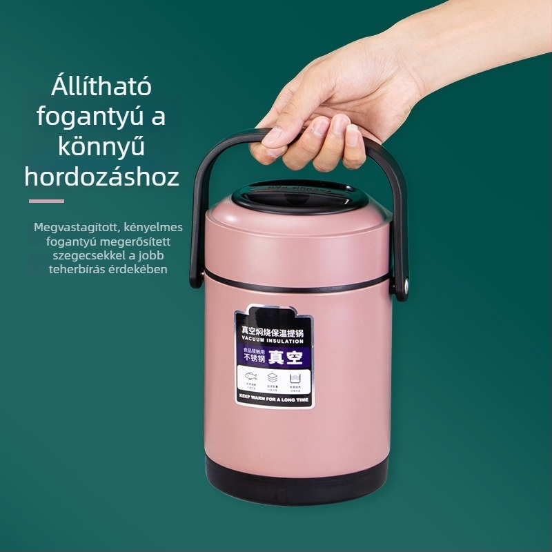 Rozsdamentes acélból készült vákuum-szigetelt ebédes doboz, nagy kapacitás, hordozható, többszintes, munka, otthon és diákok számára