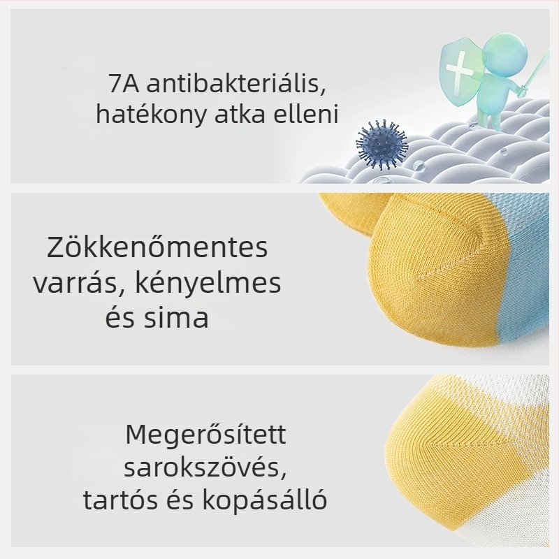 Gyerekeknek tavaszi pamut zokni – vékony, hálós mintázatú, középmagas hosszúságú, uniszex, 5 páros csomag