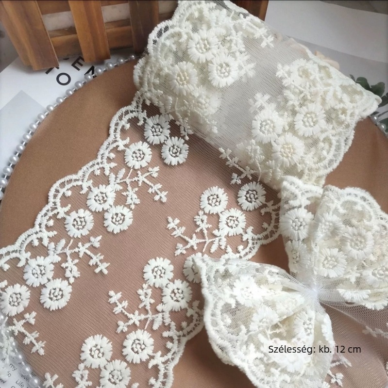 5 cm-es csipke szegély, 3D hímzett virágokkal, DIY Hanfu gallérhoz, hagyományos kínai stílusú, vintage szalag