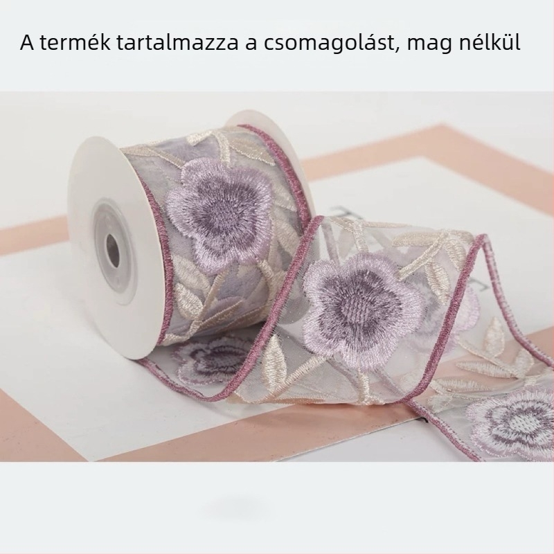 5 cm-es csipke szegély, 3D hímzett virágokkal, DIY Hanfu gallérhoz, hagyományos kínai stílusú, vintage szalag