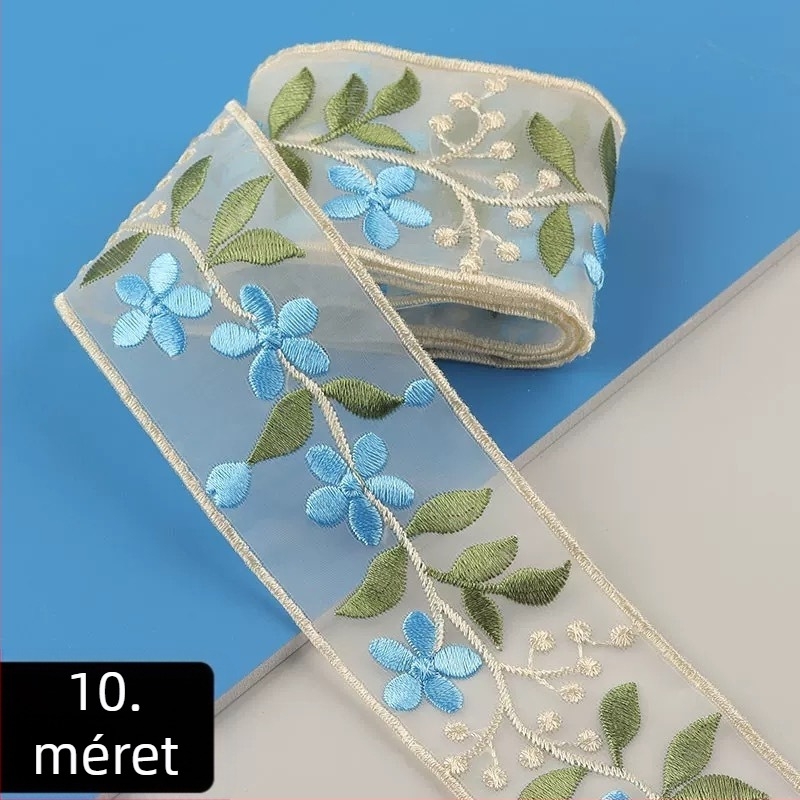 5 cm-es csipke szegély, 3D hímzett virágokkal, DIY Hanfu gallérhoz, hagyományos kínai stílusú, vintage szalag