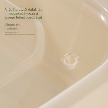 Egyszer használatos ebédes doboz, megvastított, szivárgásmentes, négyzet alakú zárható ételtartó, zöld