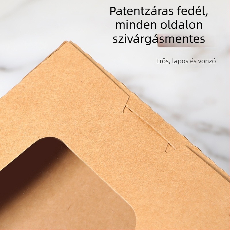 Kraft papírból készült, egyszer használatos ebédes doboz, téglalap alakú, sushihoz és gyorsételekhez, élelmiszerbiztonsági minőségű gyümölcs-doboz