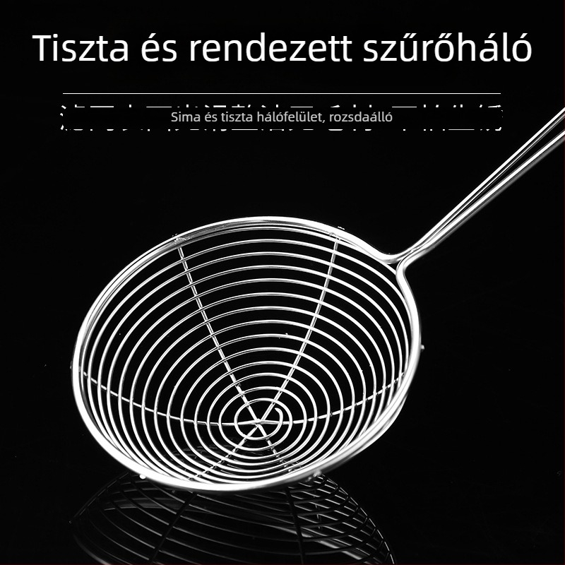 Rozsdamentes acélból készült teafilter boba teához hosszú nyéllel és nagy hálós szűrővel forró fazékhoz