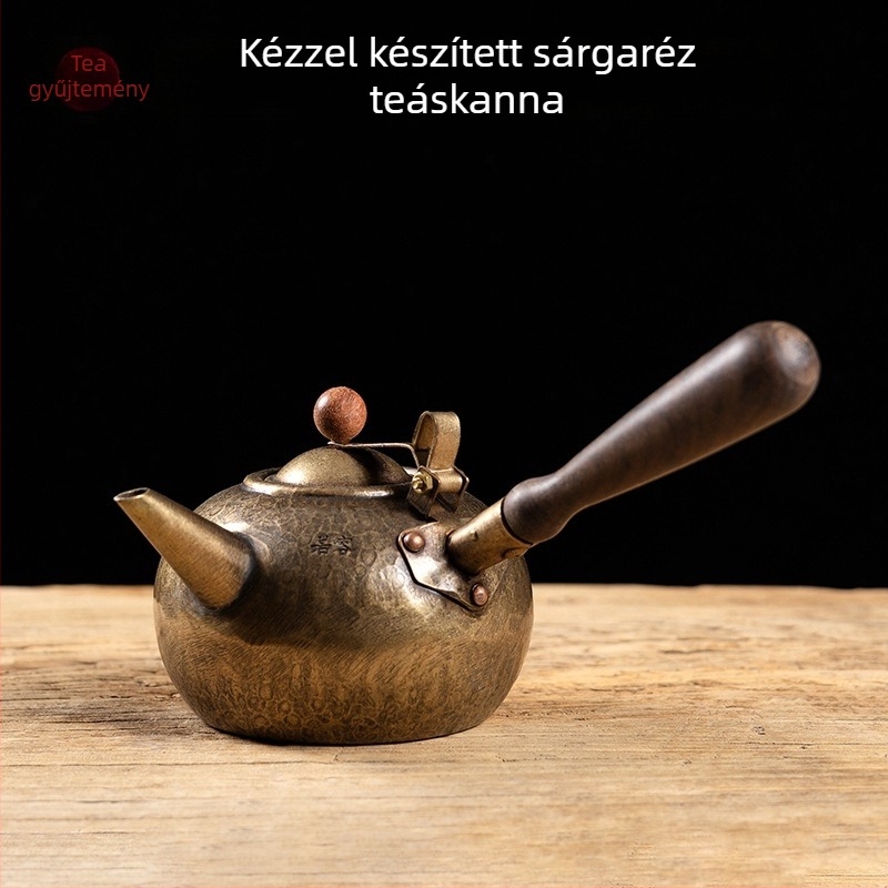 Kerámiás teás kazán szénnel, piros agyagból készült, kompakt beltéri használatra teaceremóniához