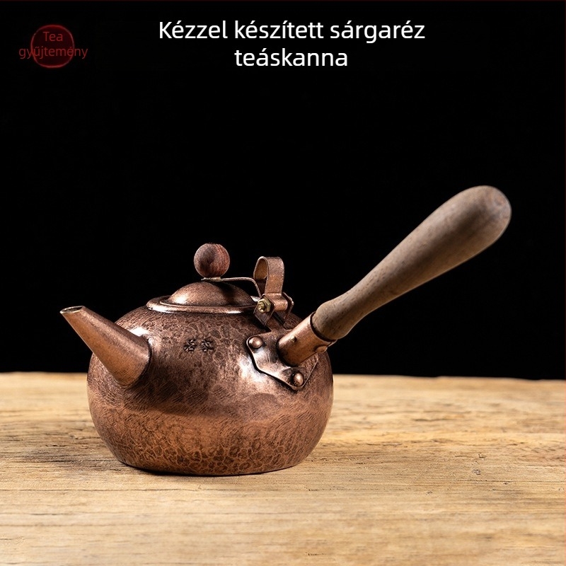 Kerámiás teás kazán szénnel, piros agyagból készült, kompakt beltéri használatra teaceremóniához