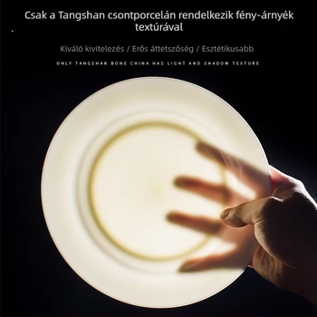 Fehér csontporcelán mély tányér, kerek, otthonra és szállodába használható, modern minimalist dizájn