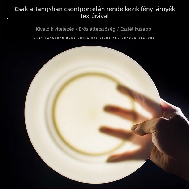 Fehér csontporcelán mély tányér, kerek, otthonra és szállodába használható, modern minimalist dizájn