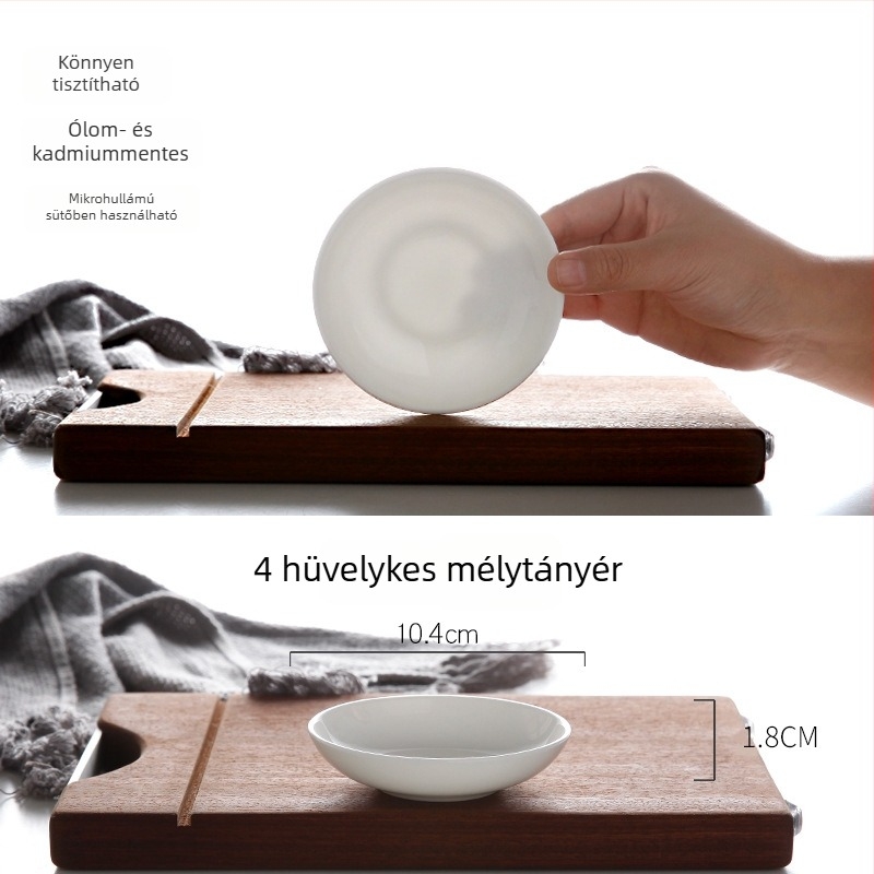 Fehér csontporcelán mély tányér, kerek, otthonra és szállodába használható, modern minimalist dizájn