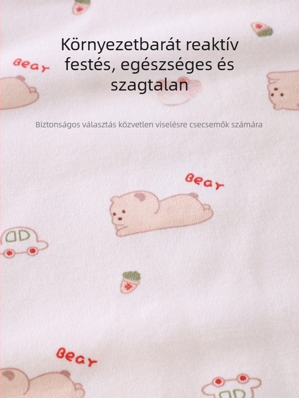 Gyerekeknek szóló kétszemélyes termikus készlet, magas derékkal a has védelemért, bolyhosított pamutból, őszi-téli