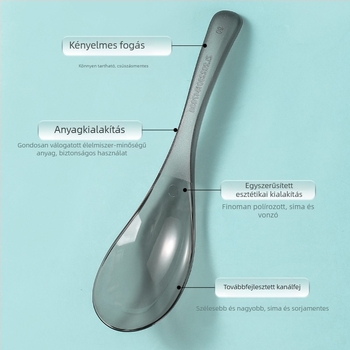 Egyszer használatos műanyag leveskanál, egyenként csomagolt, élelmiszer-minőségű, elvitelre és gyorséttermi használatra, megvastagodott és megkeményedett