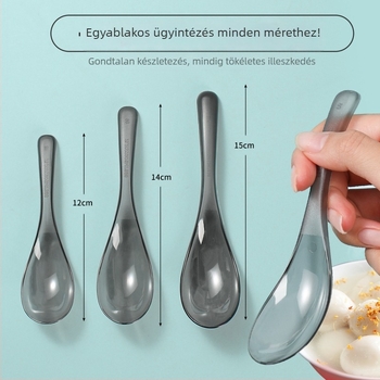 Egyszer használatos műanyag leveskanál, egyenként csomagolt, élelmiszer-minőségű, elvitelre és gyorséttermi használatra, megvastagodott és megkeményedett