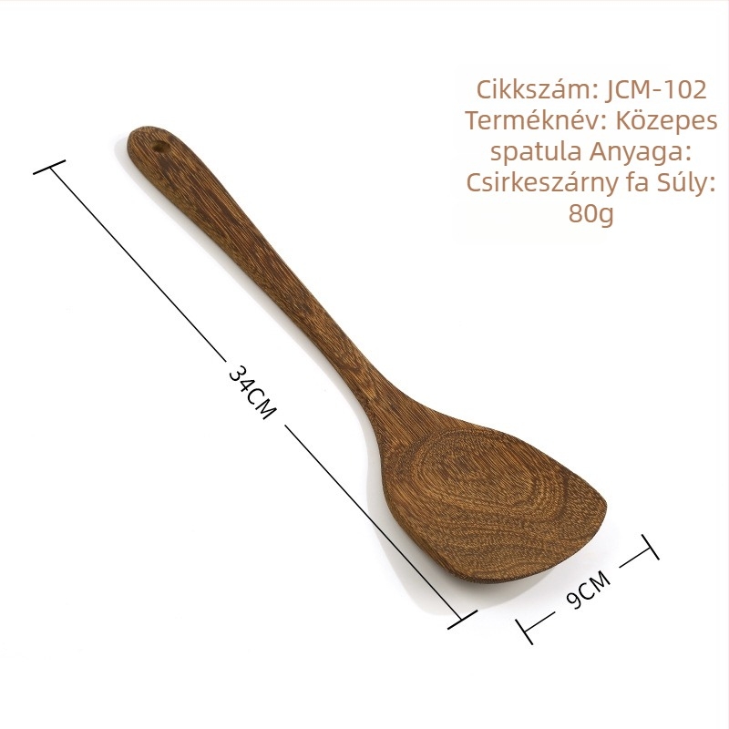 Fából készült kanál- és spatula-készlet, lakkozás nélkül, gravírozott logóval