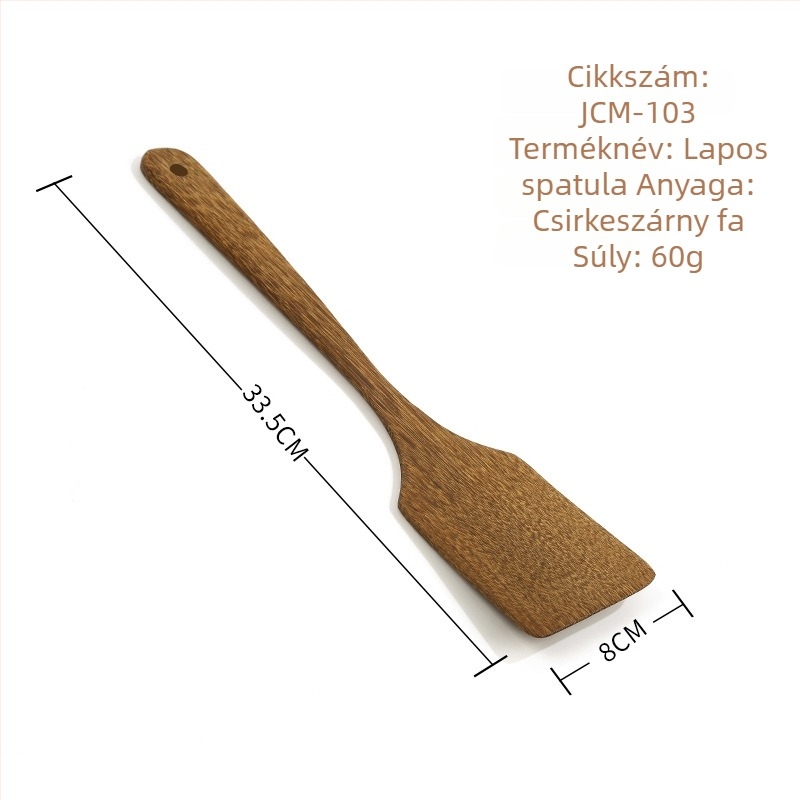 Fából készült kanál- és spatula-készlet, lakkozás nélkül, gravírozott logóval