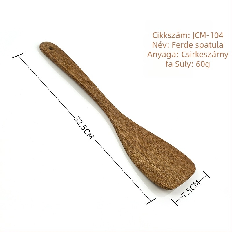 Fából készült kanál- és spatula-készlet, lakkozás nélkül, gravírozott logóval