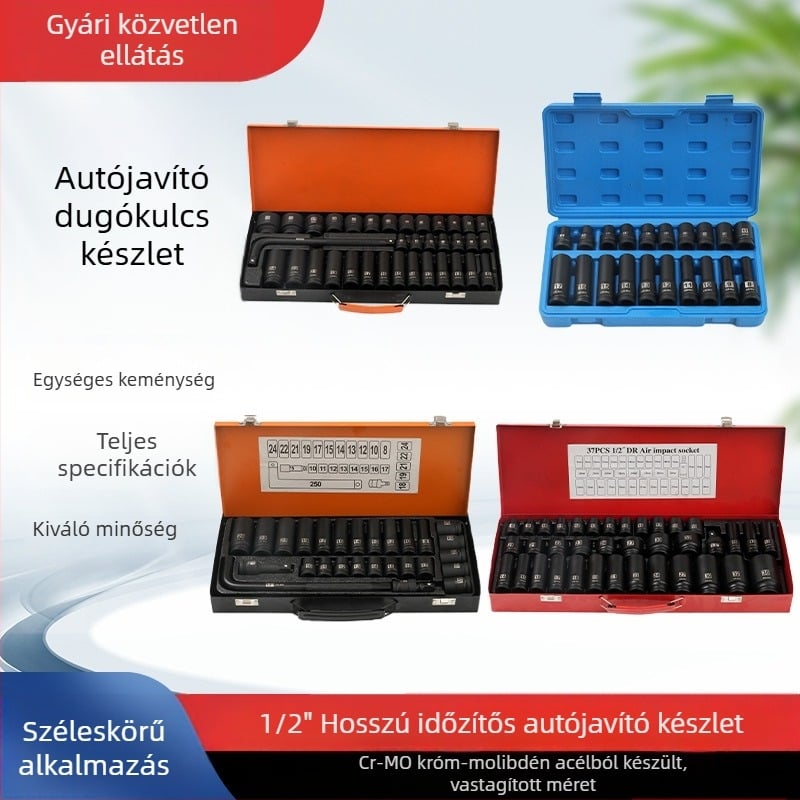 1/2 hüvelykes pneumatikus socket-készlet autóreparáláshoz, hossza 78, Plum Blossom dizájn