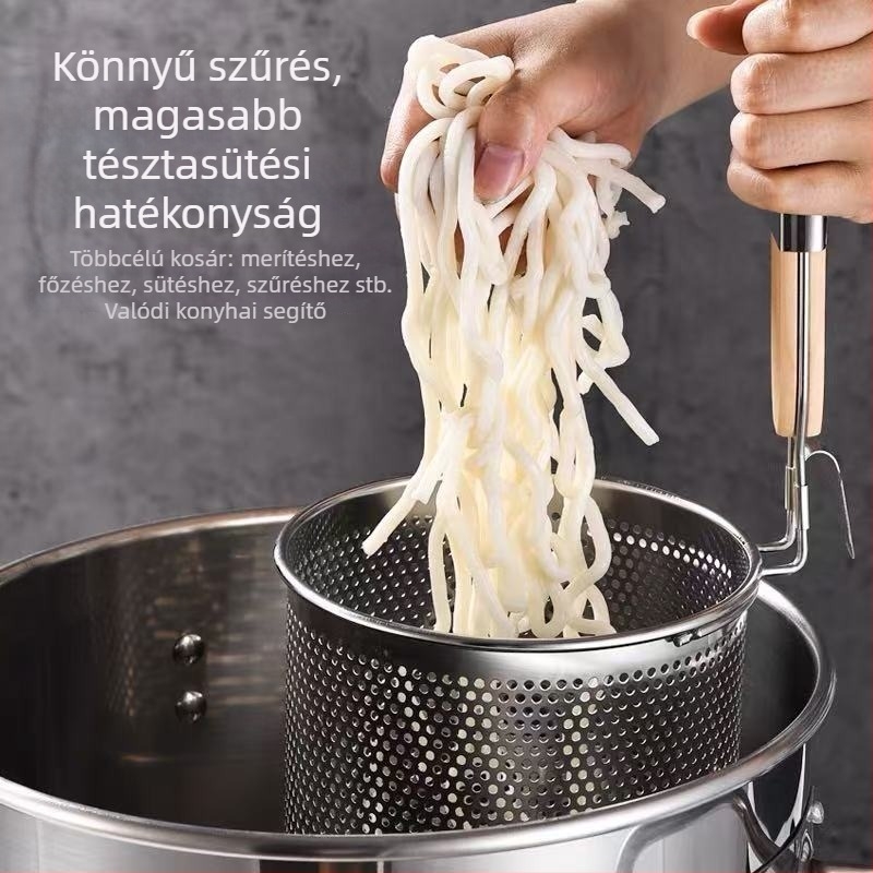 Perforált rozsdamentes acél kosár Malatanghoz, tészta főzéséhez és sütéshez – professzionális konyha