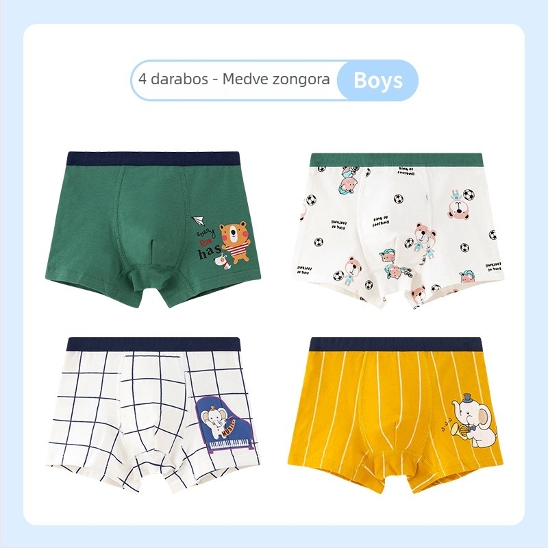 Fiúknak készült boxer alsó 95% pamutból, mesés mintával, antibakteriális, modell A7A