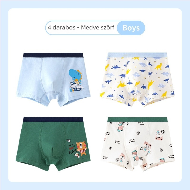 Fiúknak készült boxer alsó 95% pamutból, mesés mintával, antibakteriális, modell A7A