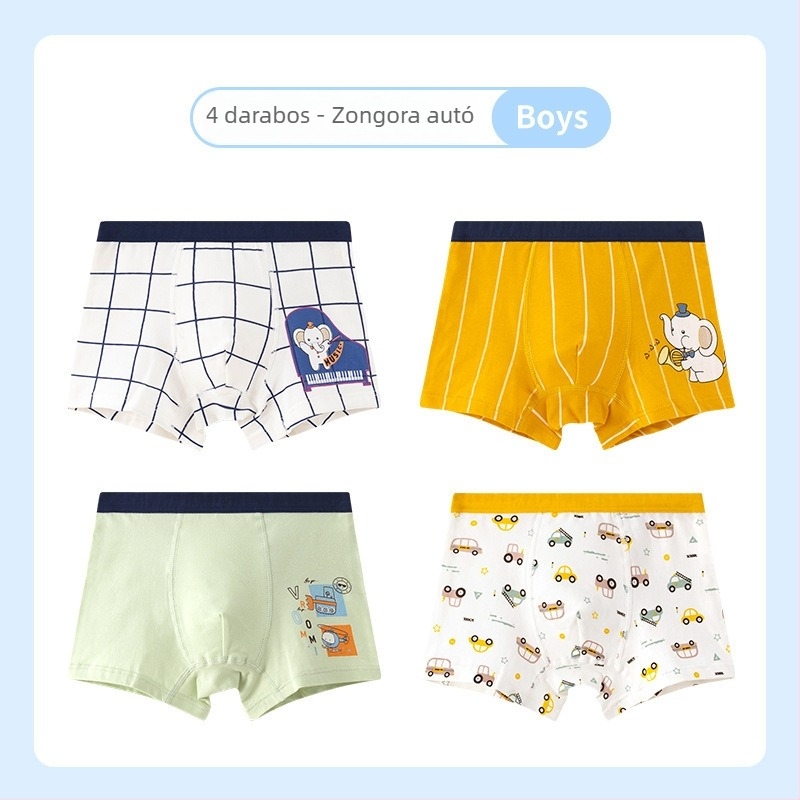 Fiúknak készült boxer alsó 95% pamutból, mesés mintával, antibakteriális, modell A7A