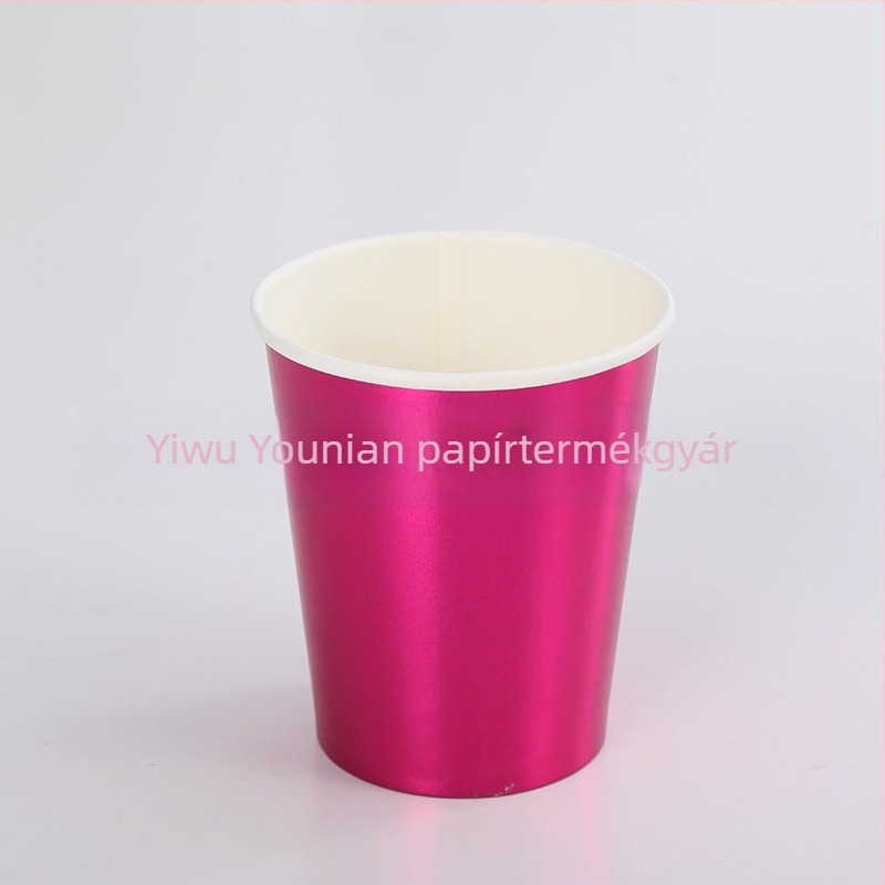 Szivárványos irizáló papírpohár, 9 oz, buli kellék