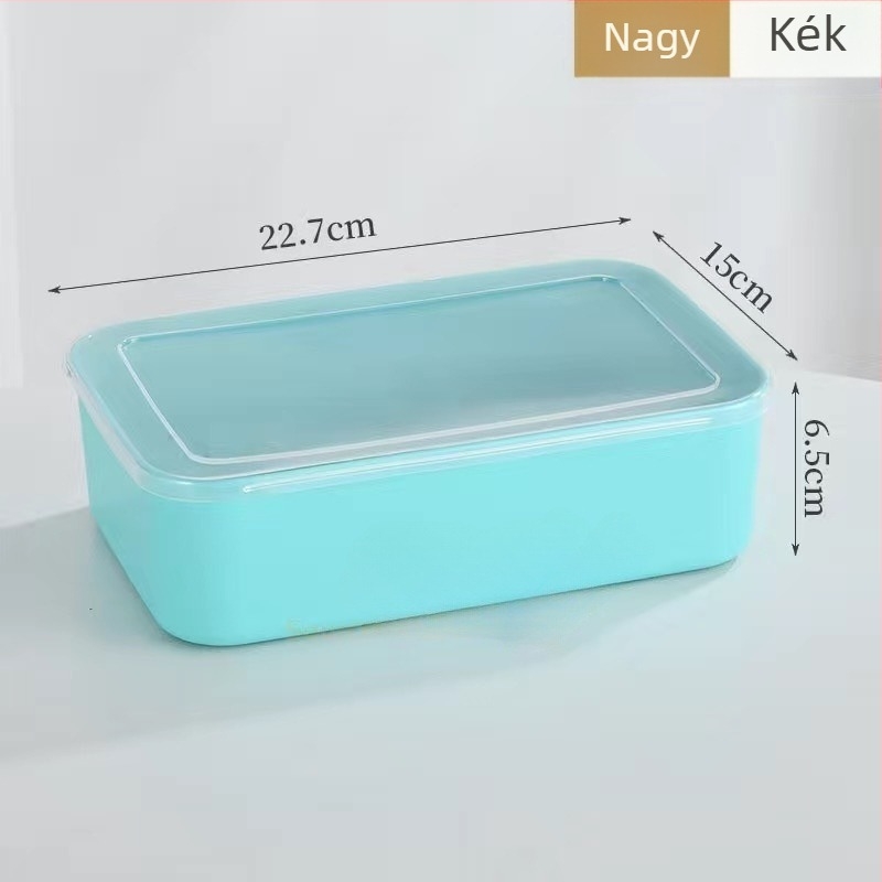 Mikrohullámú sütőben használható műanyag frissességmegőrző doboz hűtőszekrényhez és fagyasztóhoz, élelmiszer-minőségű, fedéllel, 1–2 L