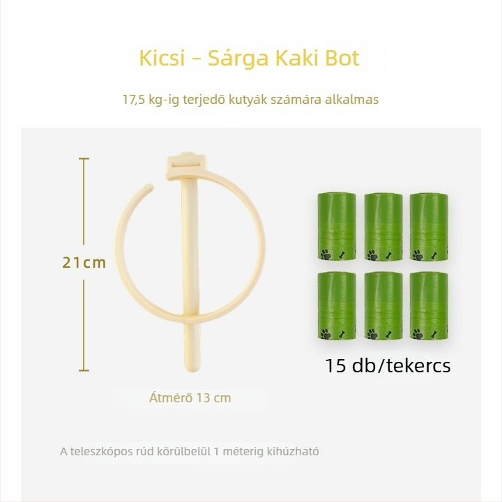 Kutyapisz-gyűjtő hajlítás nélkül, kültéri használatra