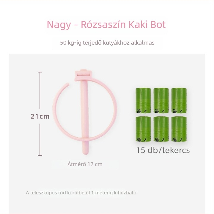 Kutyapisz-gyűjtő hajlítás nélkül, kültéri használatra