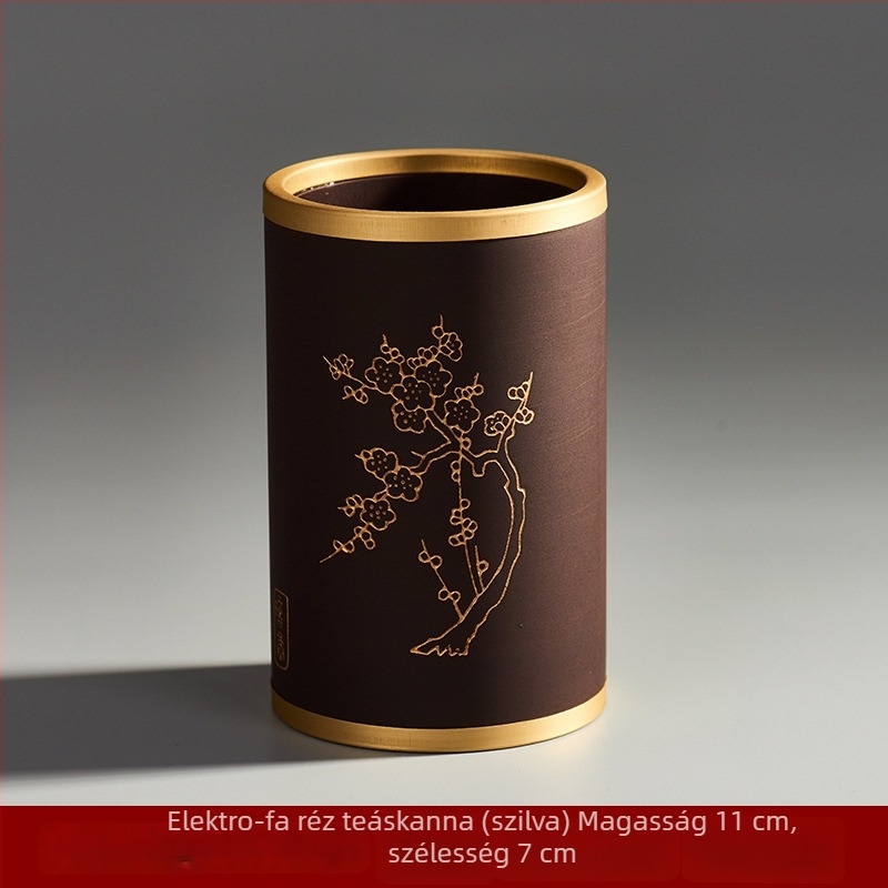 Hat úriember teaceremónia készlet – Kung-Fu tea kellékek, sárgarézből készült teáscsipesz és teáskanál, Tea művészete, Prémium minőség