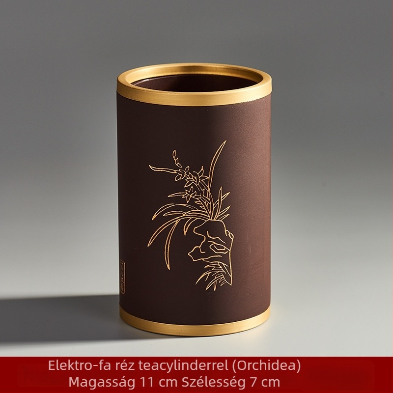 Hat úriember teaceremónia készlet – Kung-Fu tea kellékek, sárgarézből készült teáscsipesz és teáskanál, Tea művészete, Prémium minőség