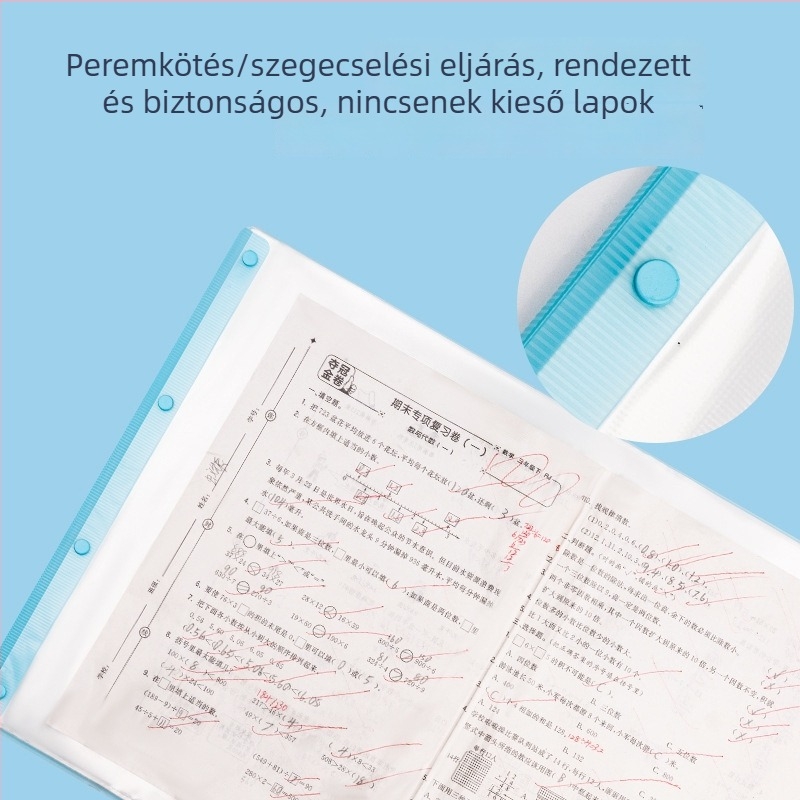 Xibei Youpin környezetbarát, nem toxikus A3 PP tesztlapok tárolója és információs könyv általános- és középiskolások számára, vizsgakupont szervező