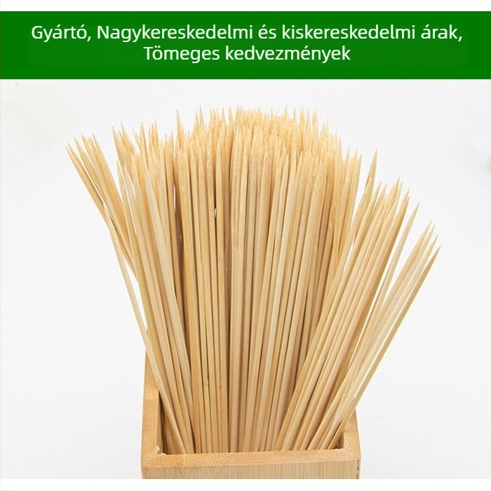 Egyszer használatos bambusz gyümölcsnyársak – hosszú egyvégű fogasok gyümölcsökhöz, grillezéshez és sült ételekhez