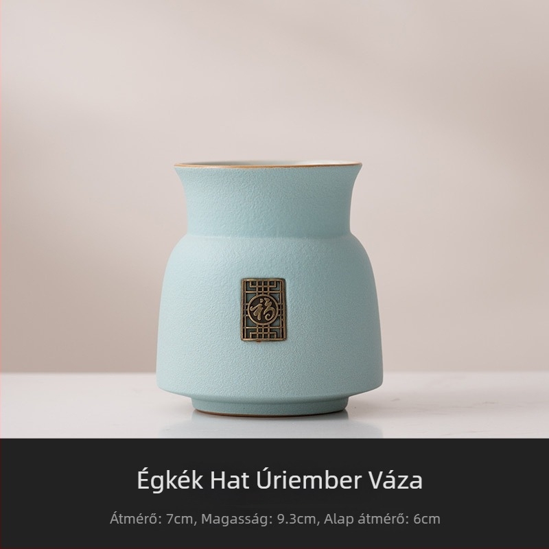 Beige Gongfu tea ceremóniás készlet: hat darabos tea ceremóniás kiegészítők, teáskés, teás csipesz, ecset és egyéb eszközök a tea elkészítéséhez