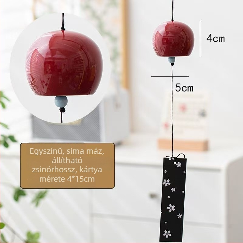 Japán kerámiás szélharang – modern, friss dekoráció hálószobához, erkélyhez vagy ablakhoz